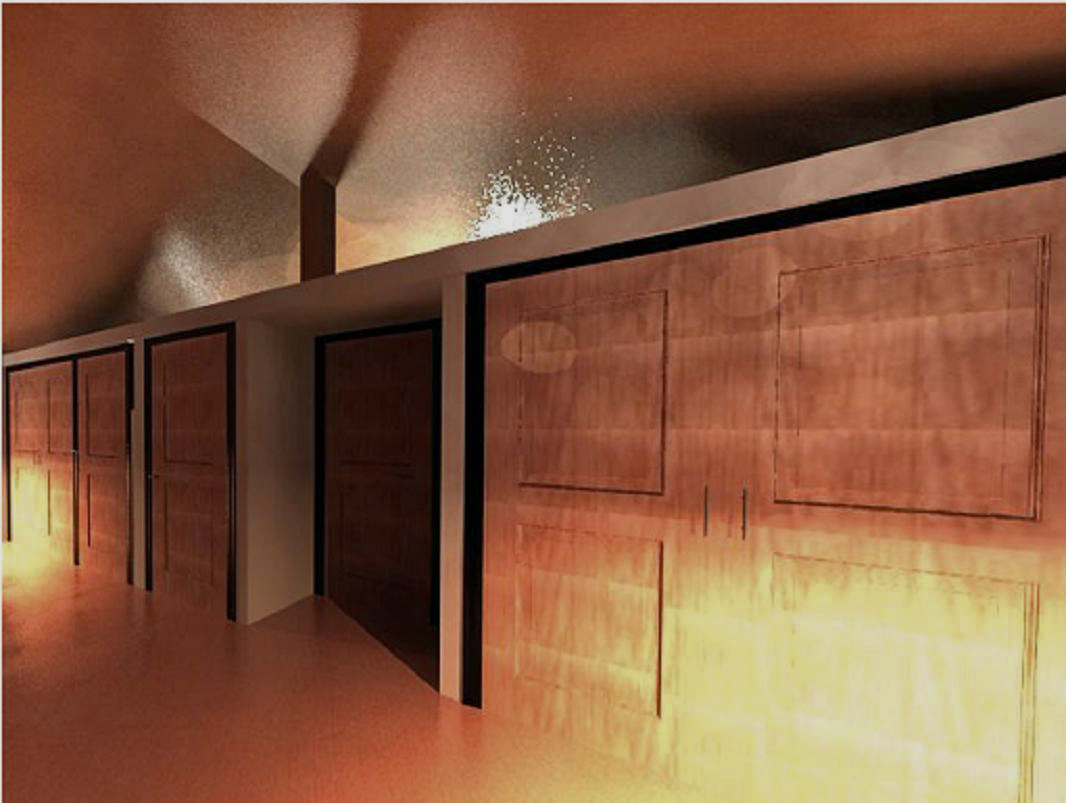 A Storage Wall Defines an Entry